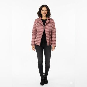 Badgley Mischka Lightweight Packable Quilted Jacket Women’s Small Mauve Pink